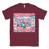 Burgundy watercolor love nurse tumbler Classic Tee - BundleAndBundleShop