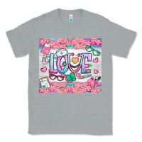 Heather Grey watercolor love nurse tumbler Classic Tee - BundleAndBundleShop