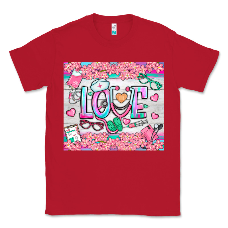 Watercolor Love Nurse Tumbler Classic Tee by BundleAndBundleShop | Teevron
