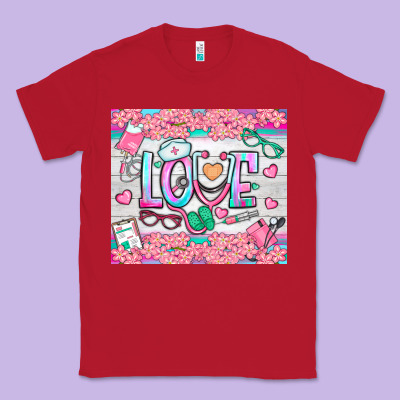 Watercolor Love Nurse Tumbler Classic Tee Designed By Bundleandbundleshop
