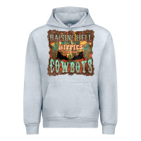 Heather Grey Raising hell with the hippies and the cowboys Urban Hoodie - HowdyJamesFarm