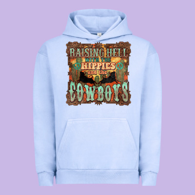 Raising Hell With The Hippies And The Cowboys Urban Hoodie Designed By Howdyjamesfarm