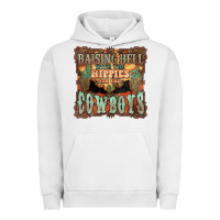 Pigment Lunar Rock Raising hell with the hippies and the cowboys Urban Hoodie - HowdyJamesFarm
