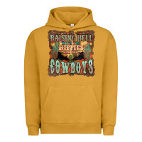 Pigment Peanut Butter Raising hell with the hippies and the cowboys Urban Hoodie - HowdyJamesFarm