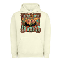 Pigment Pistachio Raising hell with the hippies and the cowboys Urban Hoodie - HowdyJamesFarm