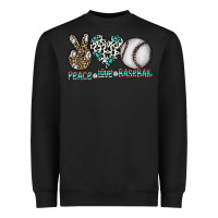 Black peace love baseball Heavyweight Sweatshirt - CowhideDigitalArt