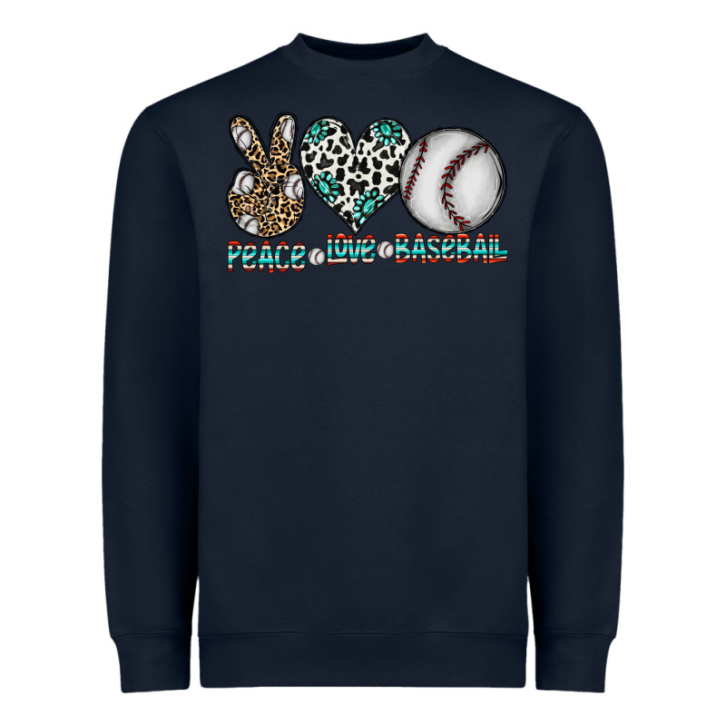 Peace Love Baseball Heavyweight Sweatshirt by CowhideDigitalArt | Teevron