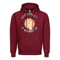Burgundy officially a handful Zipper Hoodie - MaliasSmallBusiness