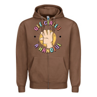 Chestnut officially a handful Zipper Hoodie - MaliasSmallBusiness