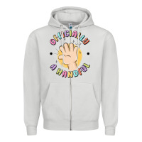 Dove Grey officially a handful Zipper Hoodie - MaliasSmallBusiness