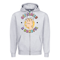 Heather Grey officially a handful Zipper Hoodie - MaliasSmallBusiness