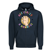 Navy officially a handful Zipper Hoodie - MaliasSmallBusiness
