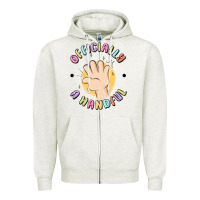 Oatmeal Heather officially a handful Zipper Hoodie - MaliasSmallBusiness