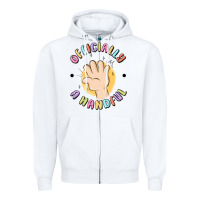 White officially a handful Zipper Hoodie - MaliasSmallBusiness