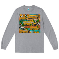 Heather Grey school bus cactus sunflower Long Sleeve Tee - Artiststas