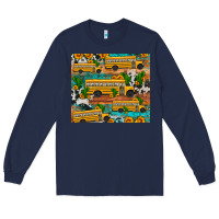Navy school bus cactus sunflower Long Sleeve Tee - Artiststas