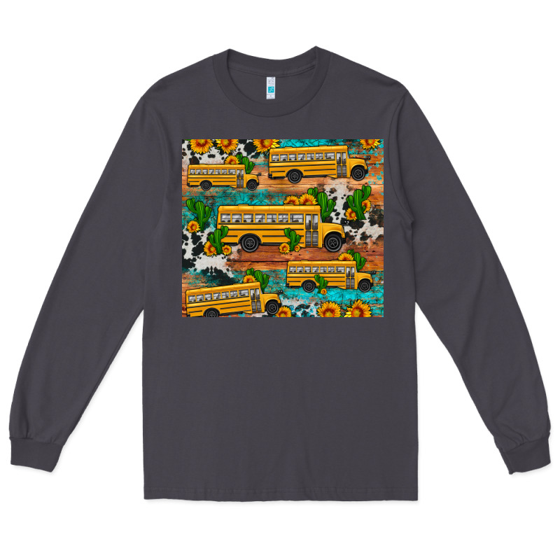 School Bus Cactus Sunflower Long Sleeve Tee by Artiststas | Teevron