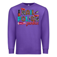 Purple nail polish junkie bbs Premium Sweatshirt - BundleAndBundleShop