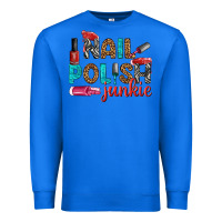 True Royal nail polish junkie bbs Premium Sweatshirt - BundleAndBundleShop