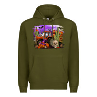Army Green Halloween tractor Premium Hoodie - RanaPortraitStore