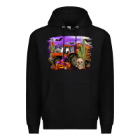 Black Halloween tractor Premium Hoodie - RanaPortraitStore