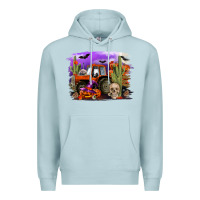 Blue Mist Halloween tractor Premium Hoodie - RanaPortraitStore