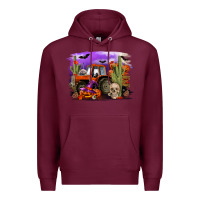 Burgundy Halloween tractor Premium Hoodie - RanaPortraitStore
