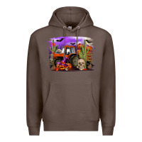Coffee Halloween tractor Premium Hoodie - RanaPortraitStore
