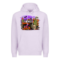 Lilac Halloween tractor Premium Hoodie - RanaPortraitStore