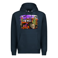 Navy Halloween tractor Premium Hoodie - RanaPortraitStore