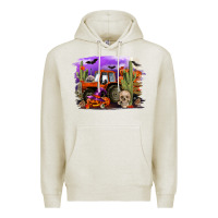Oatmeal Heather Halloween tractor Premium Hoodie - RanaPortraitStore