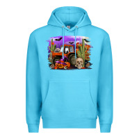 Ocean Blue Halloween tractor Premium Hoodie - RanaPortraitStore