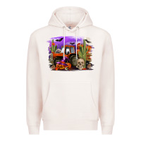 Pale Pink Halloween tractor Premium Hoodie - RanaPortraitStore