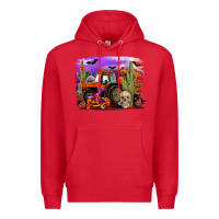 Red Halloween tractor Premium Hoodie - RanaPortraitStore