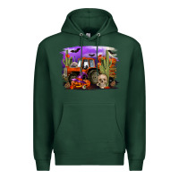 Sports Green Halloween tractor Premium Hoodie - RanaPortraitStore