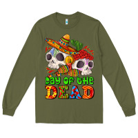 Army Green mexican day of the dead Long Sleeve Tee - AdoDesignShop