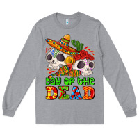Heather Grey mexican day of the dead Long Sleeve Tee - AdoDesignShop