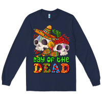 Navy mexican day of the dead Long Sleeve Tee - AdoDesignShop