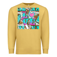 Antique Gold love nail and polish with leopard seamless pattern bbs Premium Sweatshirt - BundleAndBundleShop