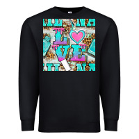 Black love nail and polish with leopard seamless pattern bbs Premium Sweatshirt - BundleAndBundleShop
