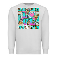 Dove Grey love nail and polish with leopard seamless pattern bbs Premium Sweatshirt - BundleAndBundleShop