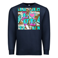 Navy love nail and polish with leopard seamless pattern bbs Premium Sweatshirt - BundleAndBundleShop