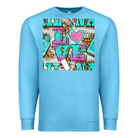 Ocean Blue love nail and polish with leopard seamless pattern bbs Premium Sweatshirt - BundleAndBundleShop