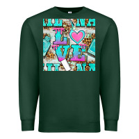 Sports Green love nail and polish with leopard seamless pattern bbs Premium Sweatshirt - BundleAndBundleShop