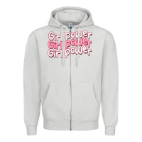 Dove Grey girl power Zipper Hoodie - MaliasSmallBusiness