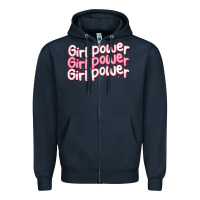 Navy girl power Zipper Hoodie - MaliasSmallBusiness