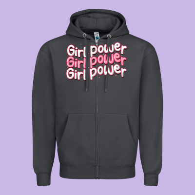 Girl Power Zipper Hoodie Designed By Maliassmallbusiness
