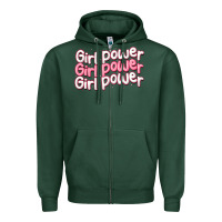Sports Green girl power Zipper Hoodie - MaliasSmallBusiness