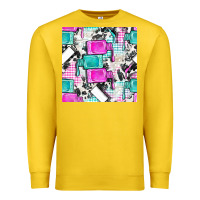 Lemon nail polish with cowhide and plaid seamless pattern bbs Premium Sweatshirt - BundleAndBundleShop