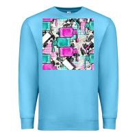 Ocean Blue nail polish with cowhide and plaid seamless pattern bbs Premium Sweatshirt - BundleAndBundleShop